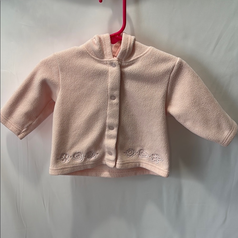 Embroidered pink button down